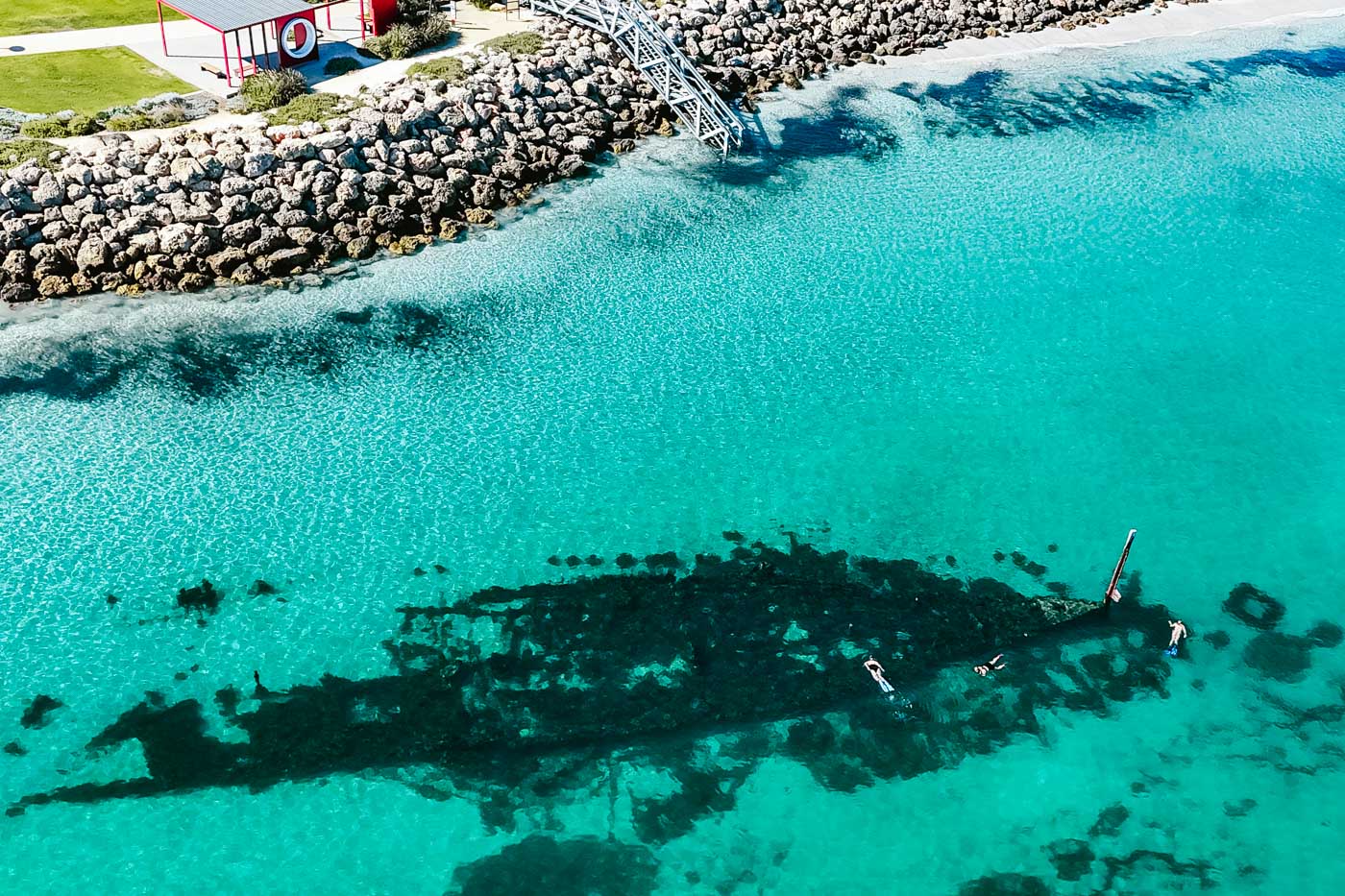 Aerial view of Omeo Ship Wreck