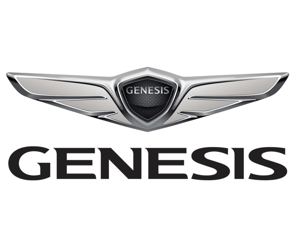 Genesis car emblem with wing design for luxury vehicle branding.