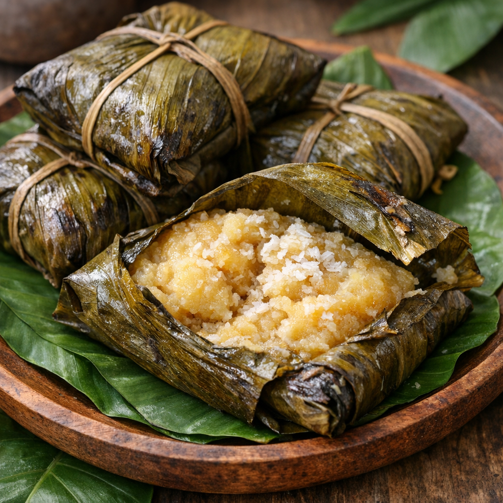 Banana Leaf Yam Parcels Recipe