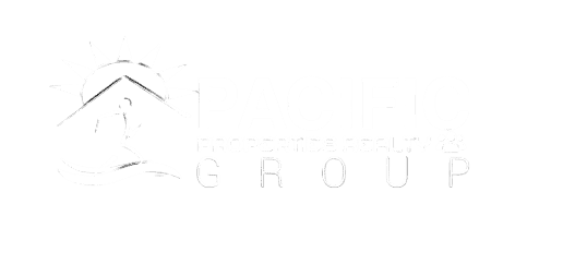Dynamic running realtor logo for Pacific Properties Realty Group.