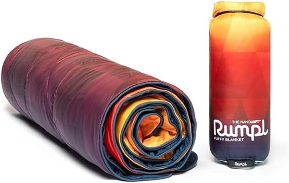 Rumpl The NanoLoft Puffy Blanket | Indoor Outdoor Camping Blanket for Traveling, Picnics, Beach Trips, Concerts | 38" x 52" | Pyro Tri-Fade, Travel - Image 2
