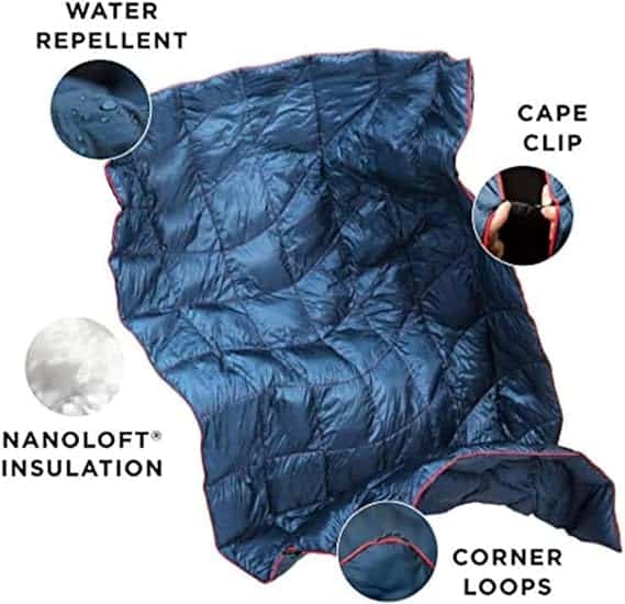 Rumpl The NanoLoft Puffy Blanket | Indoor Outdoor Camping Blanket for Traveling, Picnics, Beach Trips, Concerts | 38" x 52" | Pyro Tri-Fade, Travel - Image 3