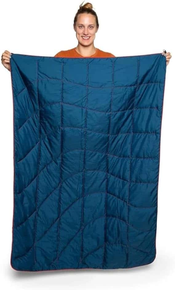 Rumpl The NanoLoft Puffy Blanket | Indoor Outdoor Camping Blanket for Traveling, Picnics, Beach Trips, Concerts | 38" x 52" | Pyro Tri-Fade, Travel - Image 6