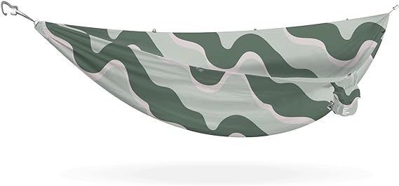 KAMMOK: Roo Double Hammock | Made from Strong & 100% Recycled Water Resistant Ripstop Fabric | Comfortable, Packable, Lightweight (Lifetime Adventure Grade Warranty), Ocean Print