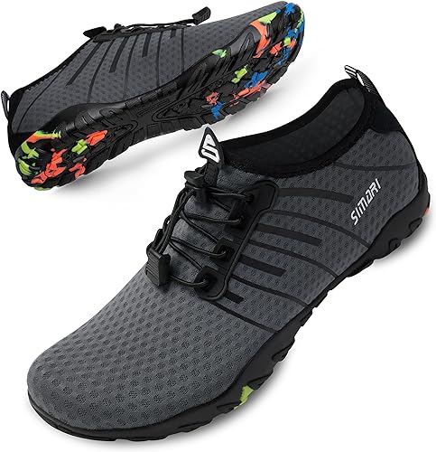 Water shoes for paddleboarding, water sports, and beach activities with slip-resistant soles and qui.