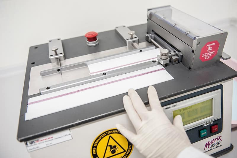 Advanced laboratory testing equipment for material analysis.