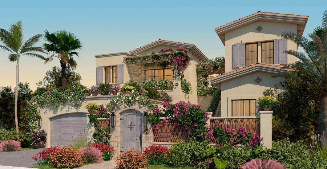 A House With Flowers On The Front
