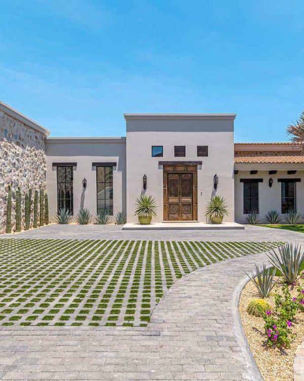 Front Exterior Of La Montaña 7 Luxury Estate In Villas Del Mar, Palmilla, Overlooking The Sea Of Cortez In Los Cabos.