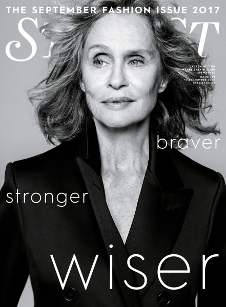 Elegant black and white portrait of mature woman on magazine cover, highlighting fashion photography, empowering imagery, and modern portrait photography.
