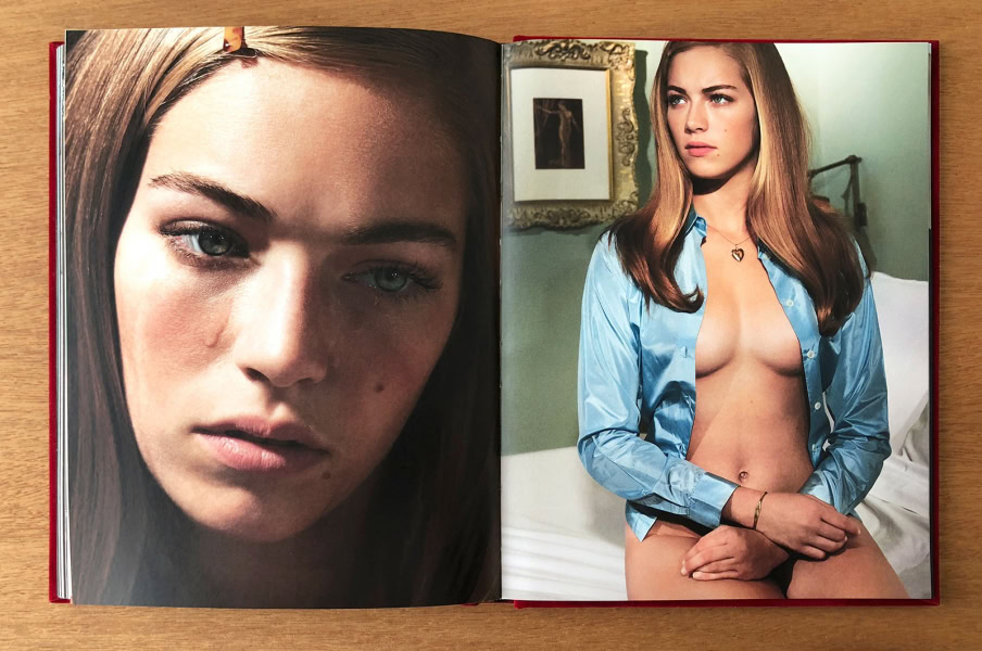 High-resolution portrait photography of a young woman with red hair, capturing fine details and natural expression, showcasing professional fashion and editorial photography by Pamela Hanson.