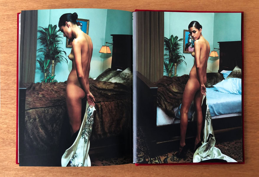 Elegant nude woman in a vintage hotel room, artistic fashion photography, Pamela Hanson style — emphasizing glamour, sensuality, and fine art nudes.