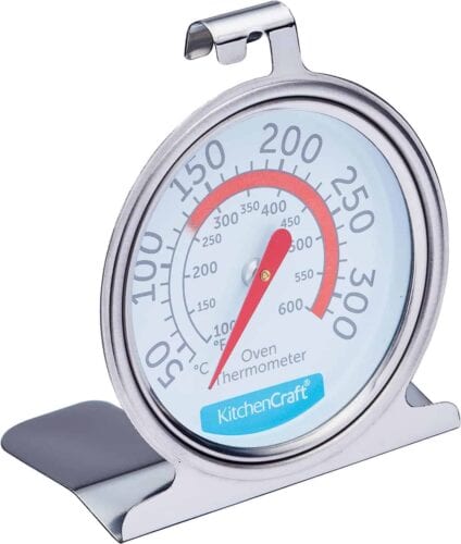 Paula's Apron Termómetro para Horno, Termómetro de Acero Inoxidable para Horno con Ventilador y Horno de Gas, 6,5 x 8cm, Plateado
