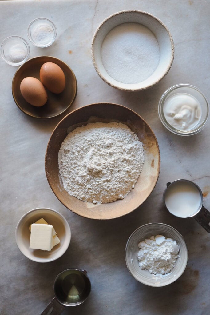 Ingredientes masa de muffins rollos de canela