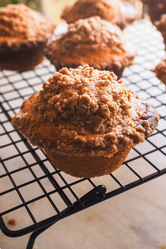 Magdalena rollo de canela enfriándose