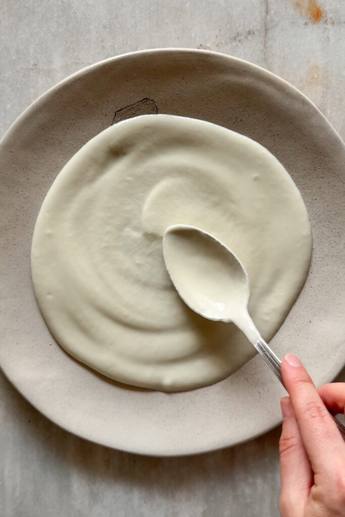 Crema de verduras como base de un plato