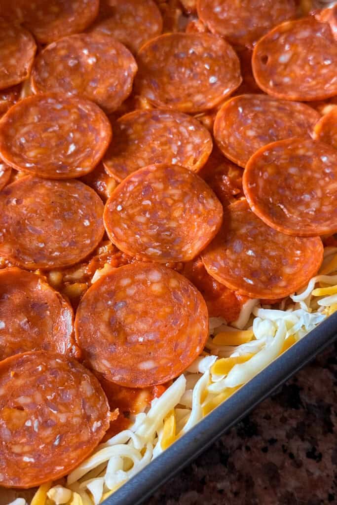 toppings clásicos Pizza Estilo Detroit