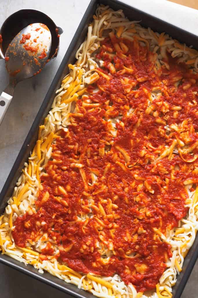 Orden de los toppings en pizza detroit