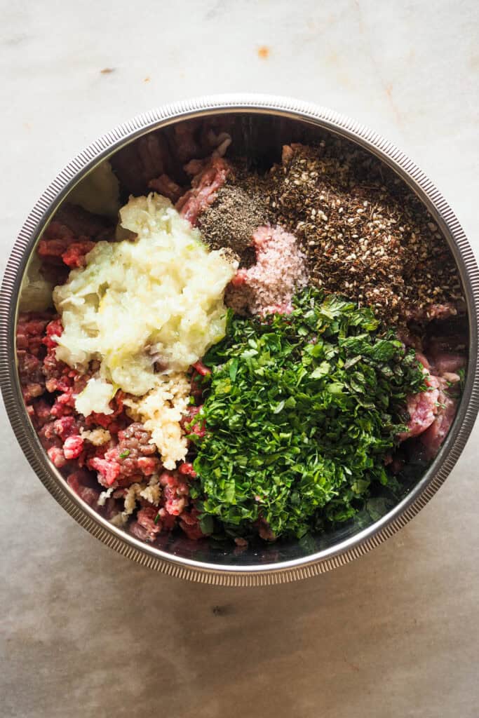 Relleno de carne especiada para Arayes sin mezclar