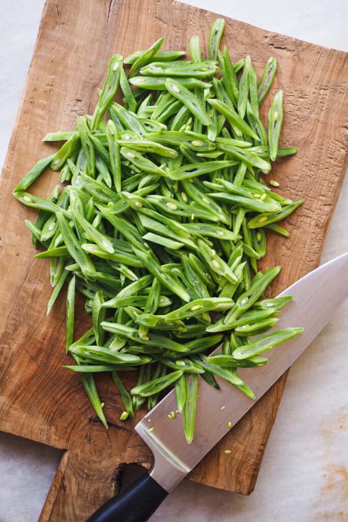 Judía verde laminada en diagonal