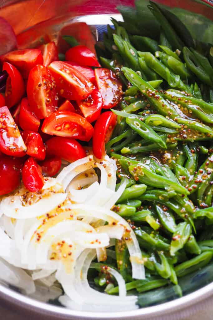 Ensalada de Judías Verdes y Tomate con Aliño de mostaza
