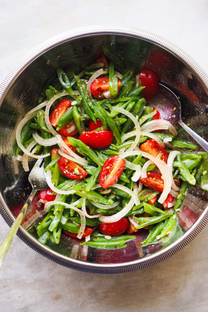 Ensalada de Judías Verdes, Tomate y Cebolla perfecta para verano.