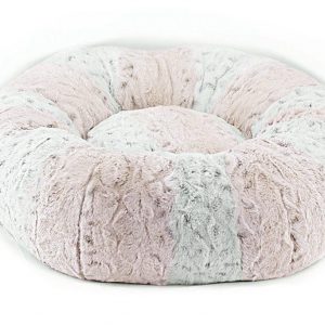 pink soft snow leopard bed