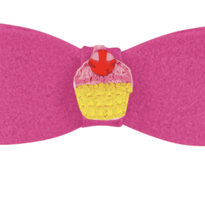 Embroidered Cupcake Hair Bow