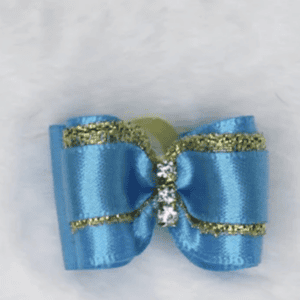 Three Crystal Bow Dog Hair Bow