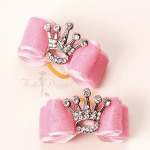 Crystal Crown Dog Bow