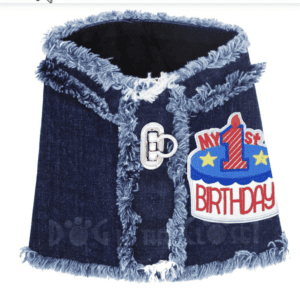 1st Birthday Denim Dog Vest
