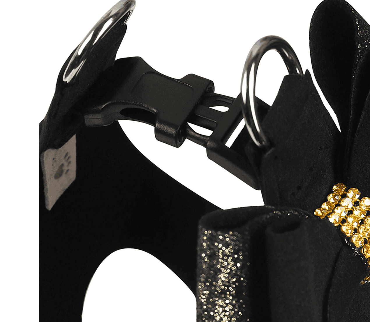 Black Glitzerati Double Nouveau Bow Step In Harness