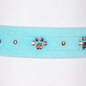 Crystal Paw Print 5/8" Collar by Susan Lanci luxury Ultrasuede dog collar