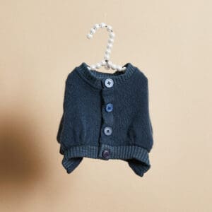 indigo angora cardigan