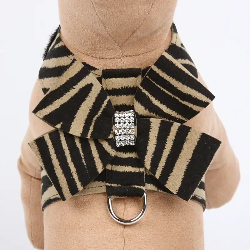 Nouveau Bow Tinkie Harness in jungle prints by Susan Lanci Designs at Paws With Fashion