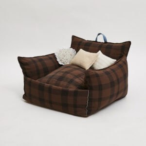 Saturday Sofa in Irish Check Danish Pillow Cracker and Biscuit