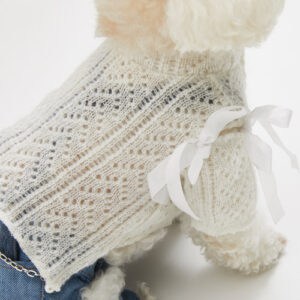 White Knitted Mohair Dog Cardigan by Louisdog