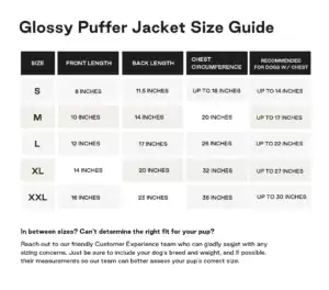 Size Guide Maxbone Jacket - Paws With Fashion Size Guide Maxbone Jacket