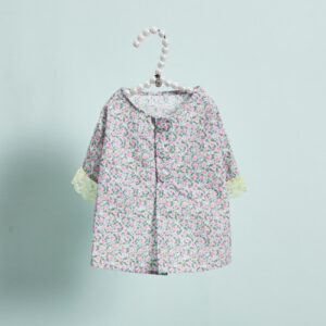 Atelier Floral Shirt by Louisdog luxury cotton dog shirt with lace sleeve detail