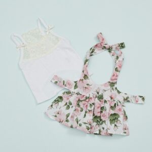 Louisdog Carline Rose Layered Dress TEE Liberty floral dog dress with lace camisole