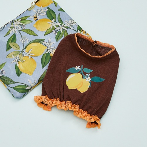 Citrus Sketch TEE by Louisdog lemon print designer dog t-shirt