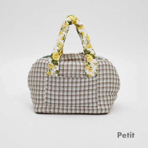Grove Around Bag by Louisdog luxury dog carrier with Italian linen, Liberty London floral handles, and removable travel cushion.