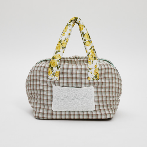 Grove Around Bag by Louisdog luxury dog carrier with Italian linen, Liberty London floral handles, and removable travel cushion.
