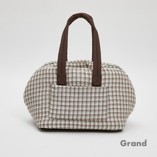 Grove Around Bag by Louisdog luxury dog carrier with Italian linen, Liberty London floral handles, and removable travel cushion.