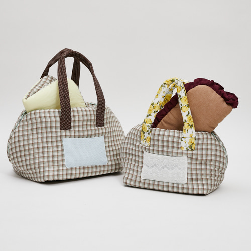 Grove Around Bag by Louisdog luxury dog carrier with Italian linen, Liberty London floral handles, and removable travel cushion.