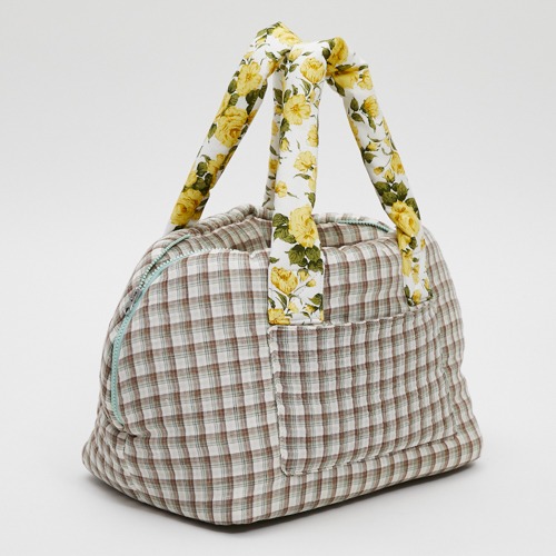 Grove Around Bag by Louisdog luxury dog carrier with Italian linen, Liberty London floral handles, and removable travel cushion.