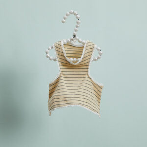 Lemon Track Tank by Louisdog sporty designer dog tank with lace trim