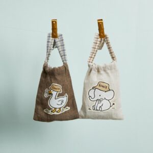 Louisdog Mellow Poo Bag Holder in Brown Fluff Goose or Elly Elephant design