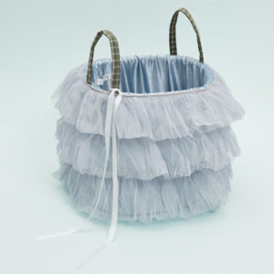 Louisdog TUTU Lounge Basket with layered tulle for pet toy storage