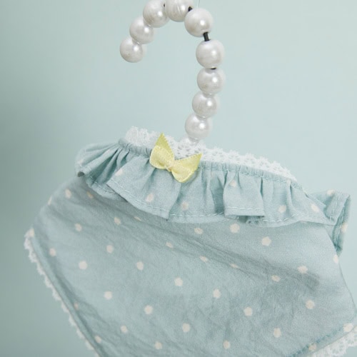 Matching mint polka-dot scarf included with Louisdog Willow Dress