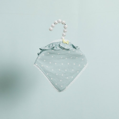 Matching mint polka-dot scarf included with Louisdog Willow Dress